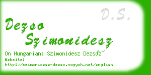 dezso szimonidesz business card